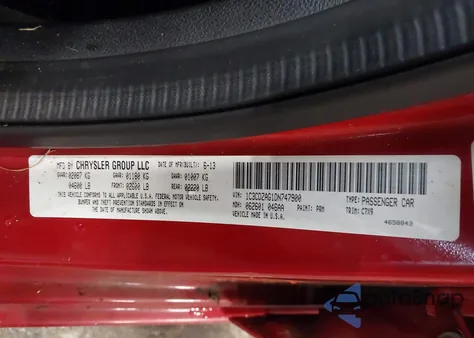 2013 Dodge Avenger Se V6 z USA, uszkodzony, nr VIN 1C3CDZAG1DN747900